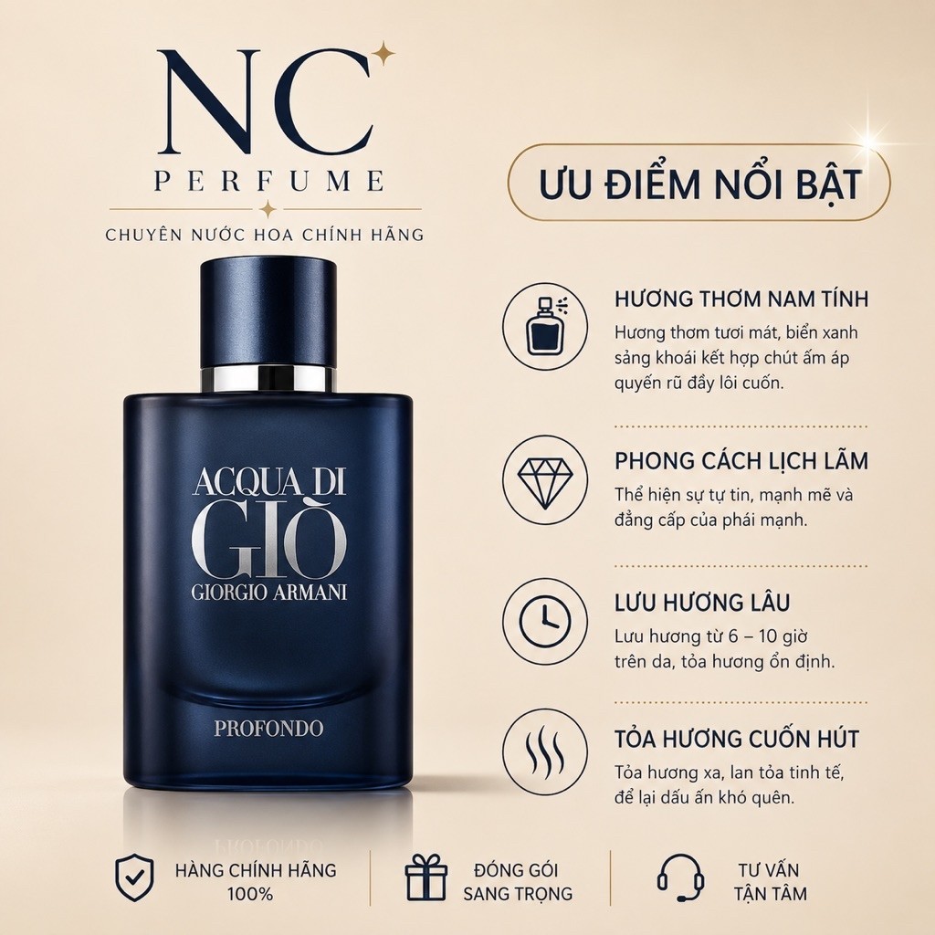 Nước Hoa Nam Giò Xanh EDP 10ml . Nước Hoa Nam Giò Xanh - NC Perfume