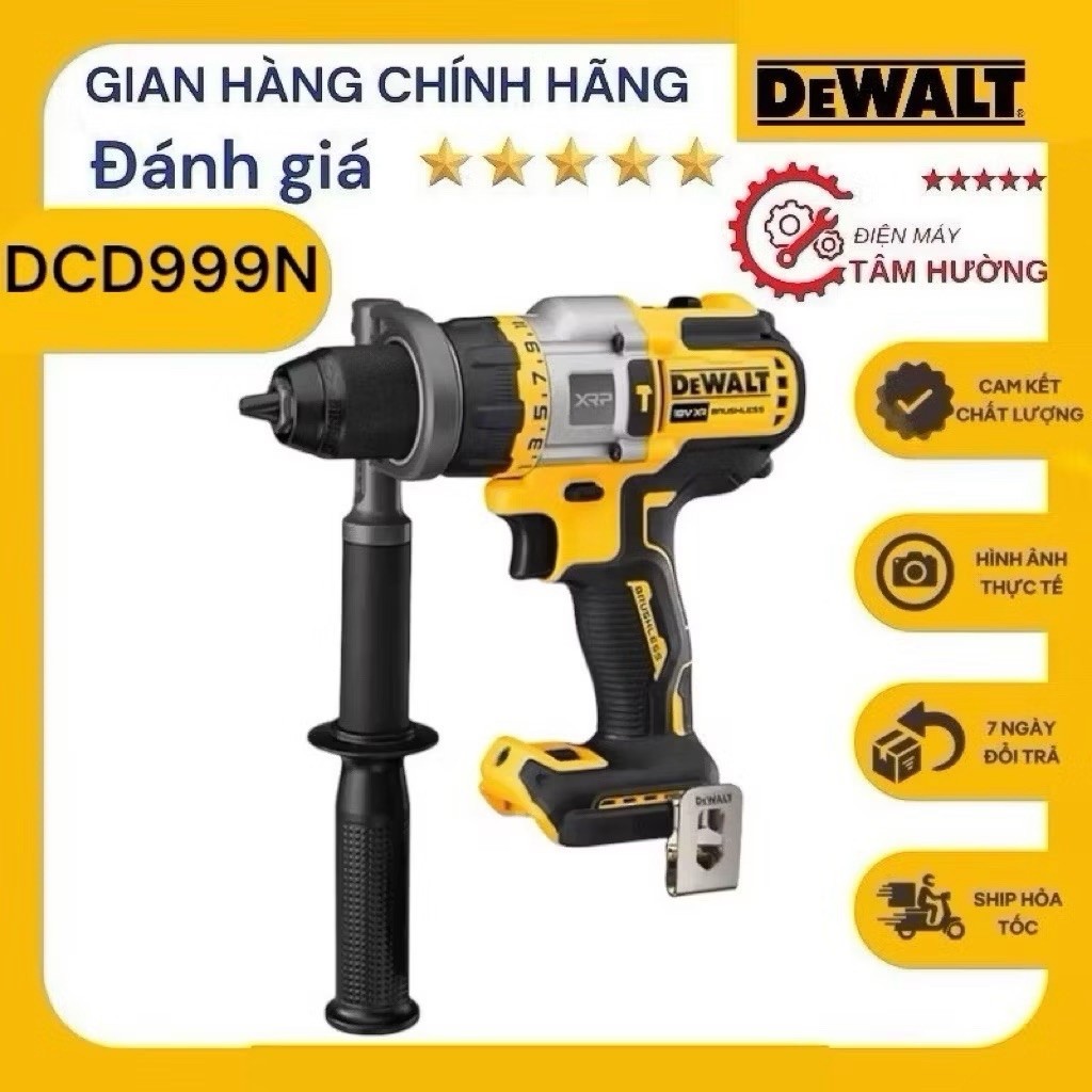 Máy khoan dùng pin FlexVolt 20V/60V Dewalt DCD999N-KR ( Chưa Pin & Sạc )- Hàng mới chính hãng bảo hà