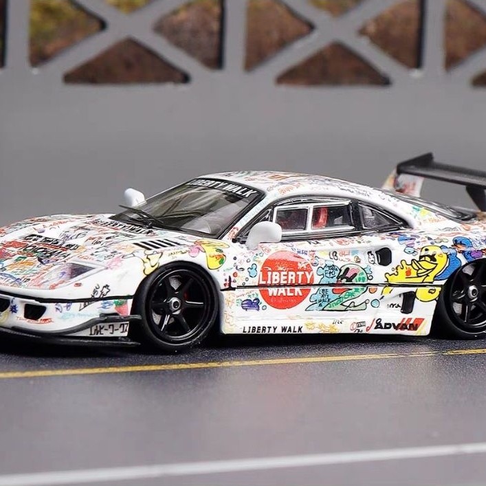 Xe Mô Hình Ghost Player 1:64 LBWK Ferrari F40 Phiên bản giới hạn 499họa tiết Graffiti