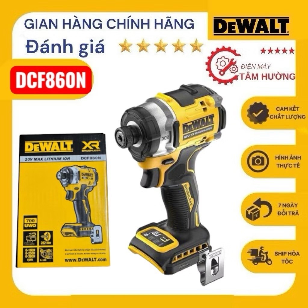 Máy vặn vít dùng pin 18V Dewalt DCF860N-B1 (Chưa Pin & Sạc)  - Hàng mới chính hãng bảo hành 12 tháng