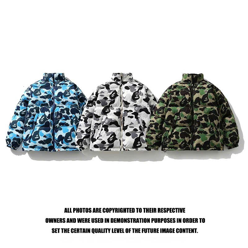 💝HOT💝 Áo Khoác Phao Bape Camo 2 Mặt Nam Nữ Dày Dặn Chống Gió Mùa Đông Size S-XXL