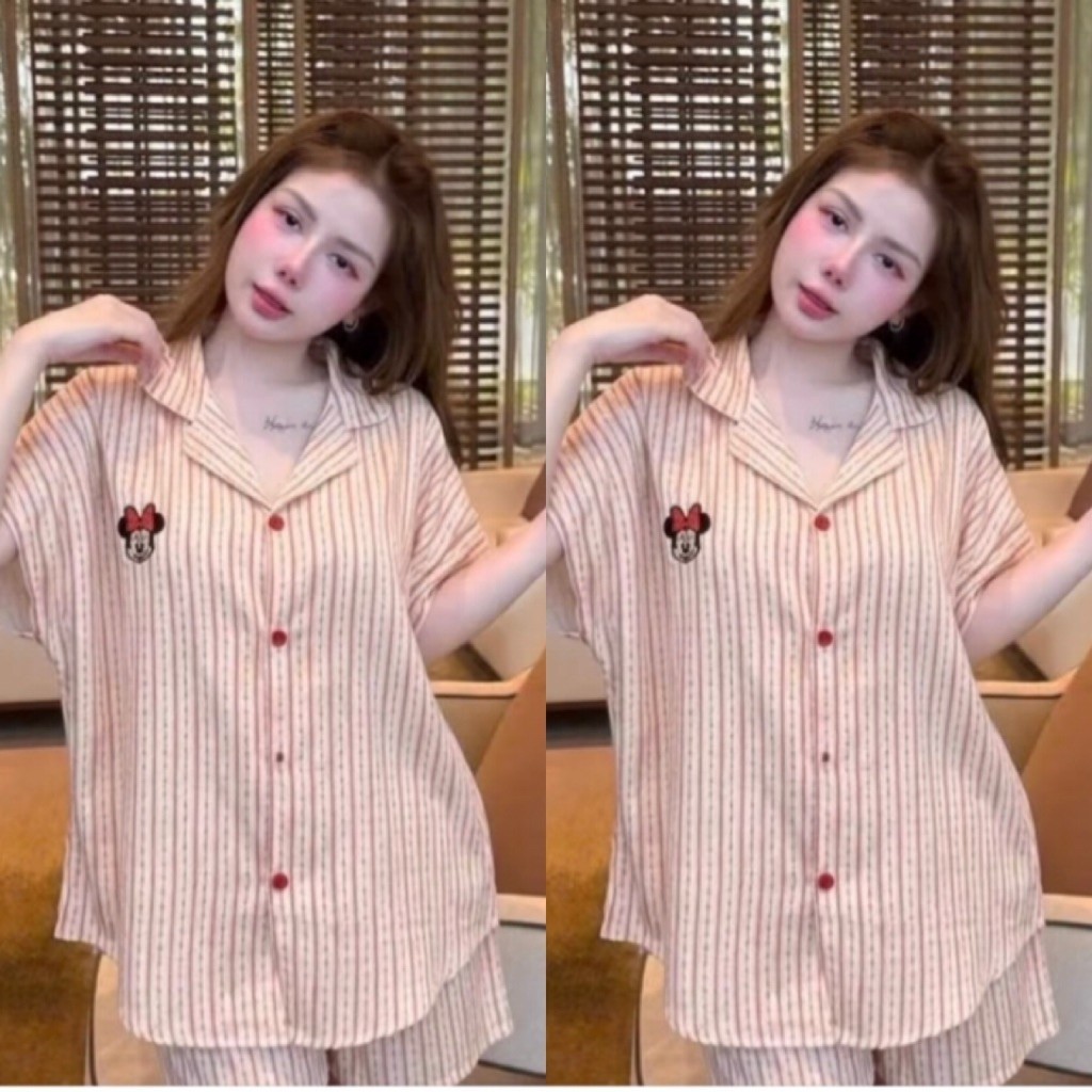Set Bộ Ngủ Nữ , Set Bộ Ngủ Đũi Cổ B Phom Rộng