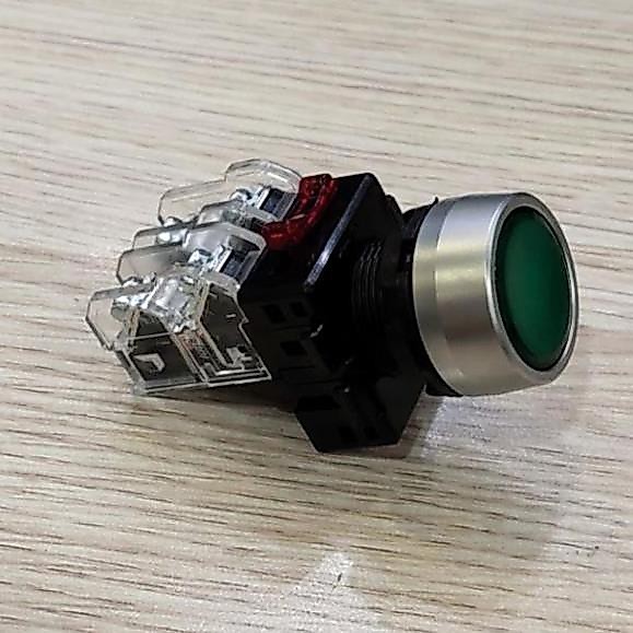 HanYoung Nút nhấn không đèn phi 22 MRF-RA (nhấn giữ) MRF-RM (nhấn nhả) viền nhôm