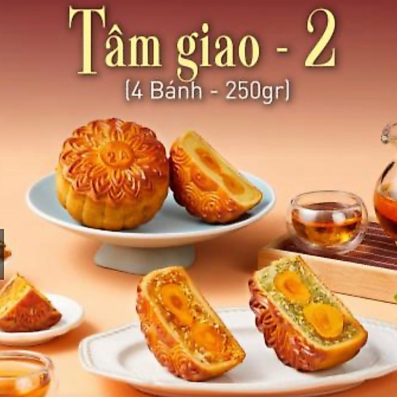 Bánh trung thu Givral combo Tâm Giao 2 ( hộp 4 bánh 250 gr) (17A-8A-5A-9A)