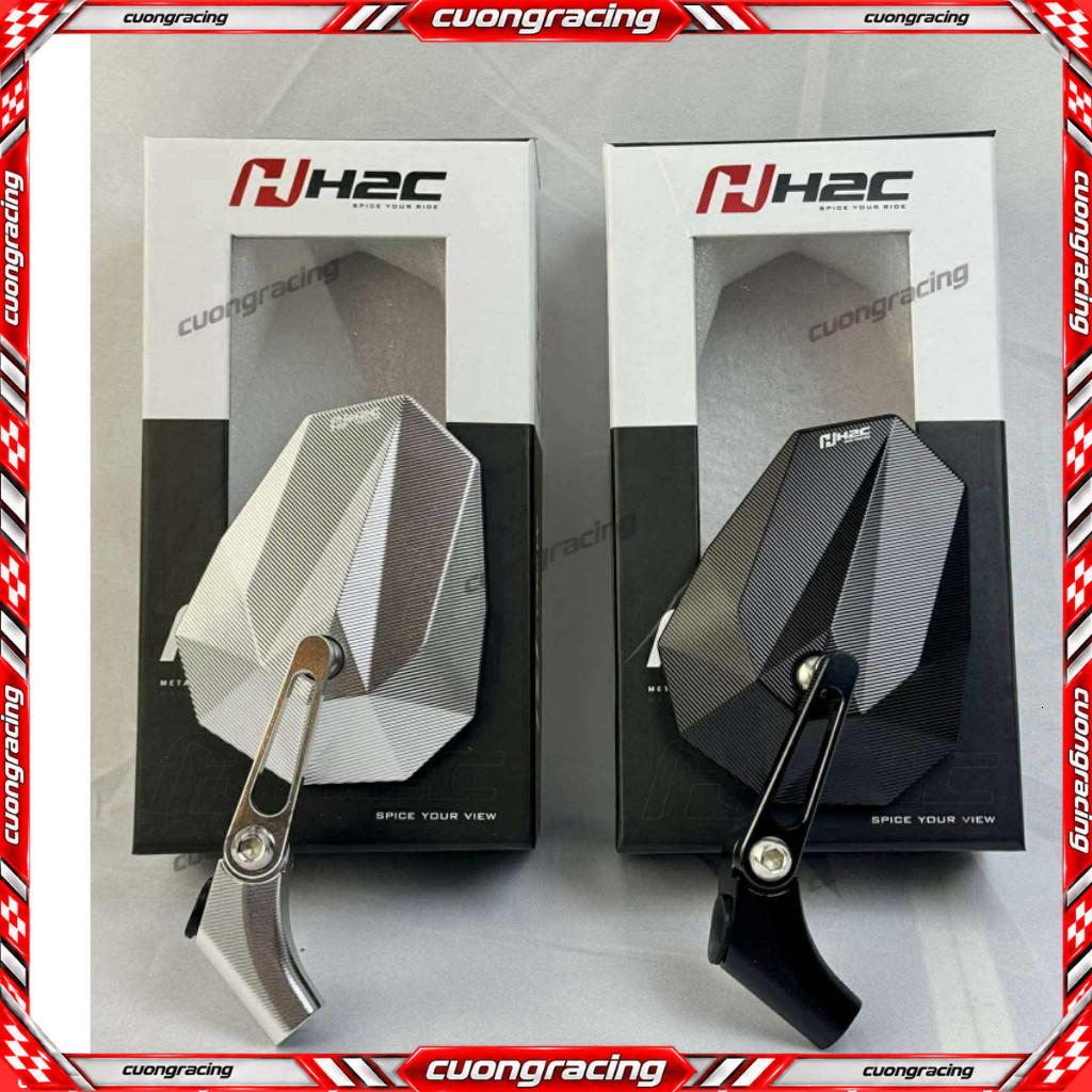 Gương Chiếu Hậu H2C V1 v2 v5, Kính H2C Xoay 360 độ, Chất liệu nhôm phay CNC, mặt gương trắng quan sá