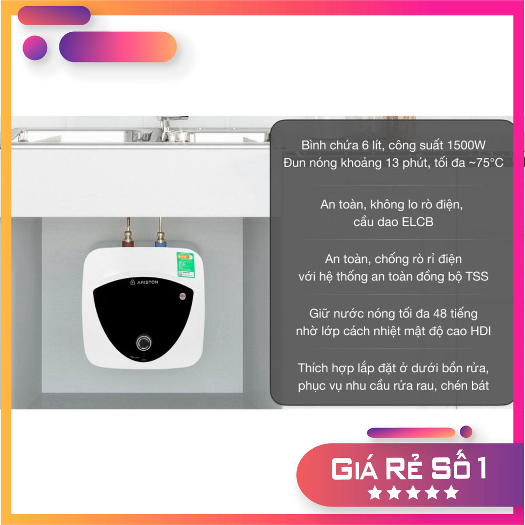 ( Bình nước nóng Ariston AN2 6LUX UE, AN2 6LUX BE Andris 6 Lux 6 Lít gián tiếp )