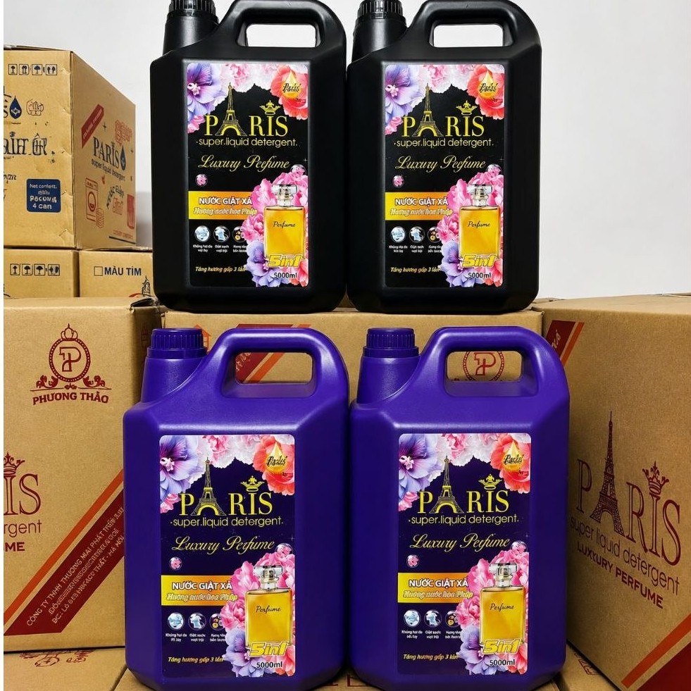 NƯỚC GIẶT PARI HƯƠNG HOA PHÁP CAN 5 LÍT COMBO 4 CAN