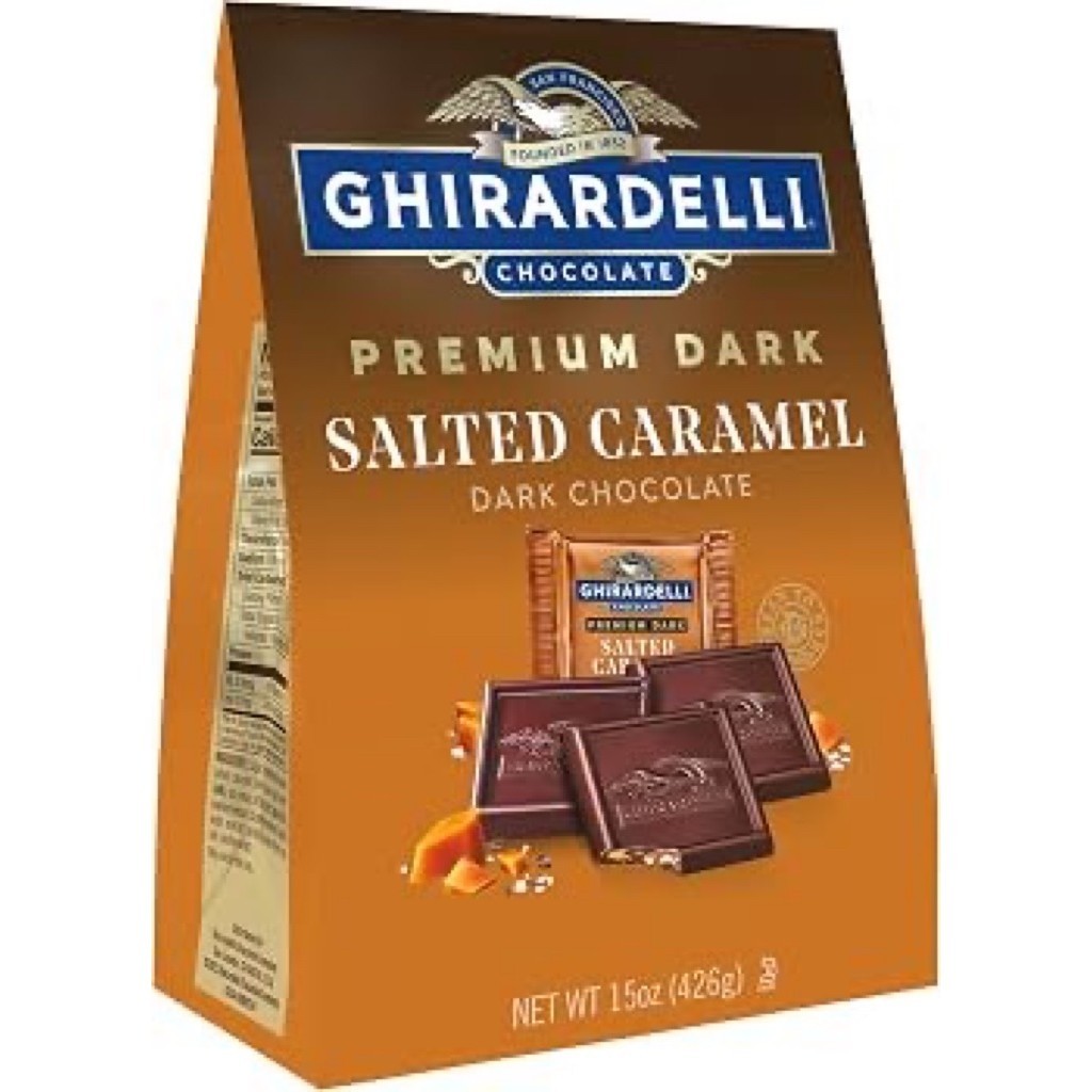 Socola đắng cao cấp vị caramel muối  Ghirardelli Premium Dark Salted Caramel Dark Chocolate Squares 