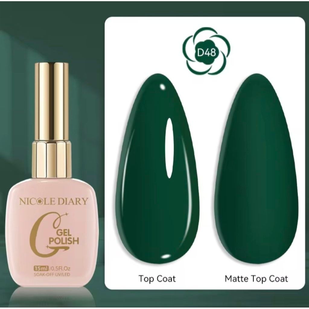 Sơn gel móng tay Nicole Diary dung tích 15ml, loại sơn bán vĩnh viễn dùng với đèn hơ UV/LED - D48 mà