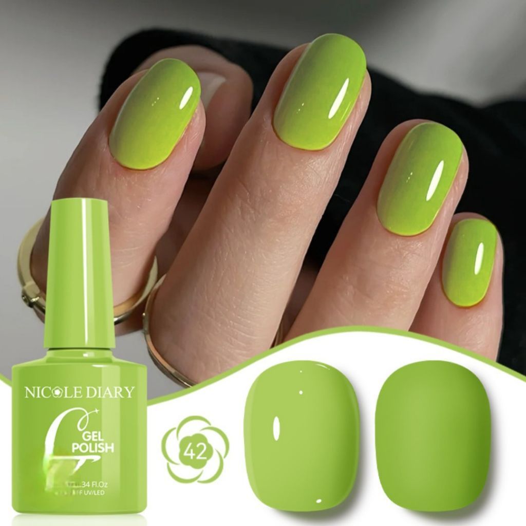 Sơn gel móng tay dung tích 10ml Nicole Diary - 042 màu xanh bơ (Avocado Green) tươi mát và trẻ trung