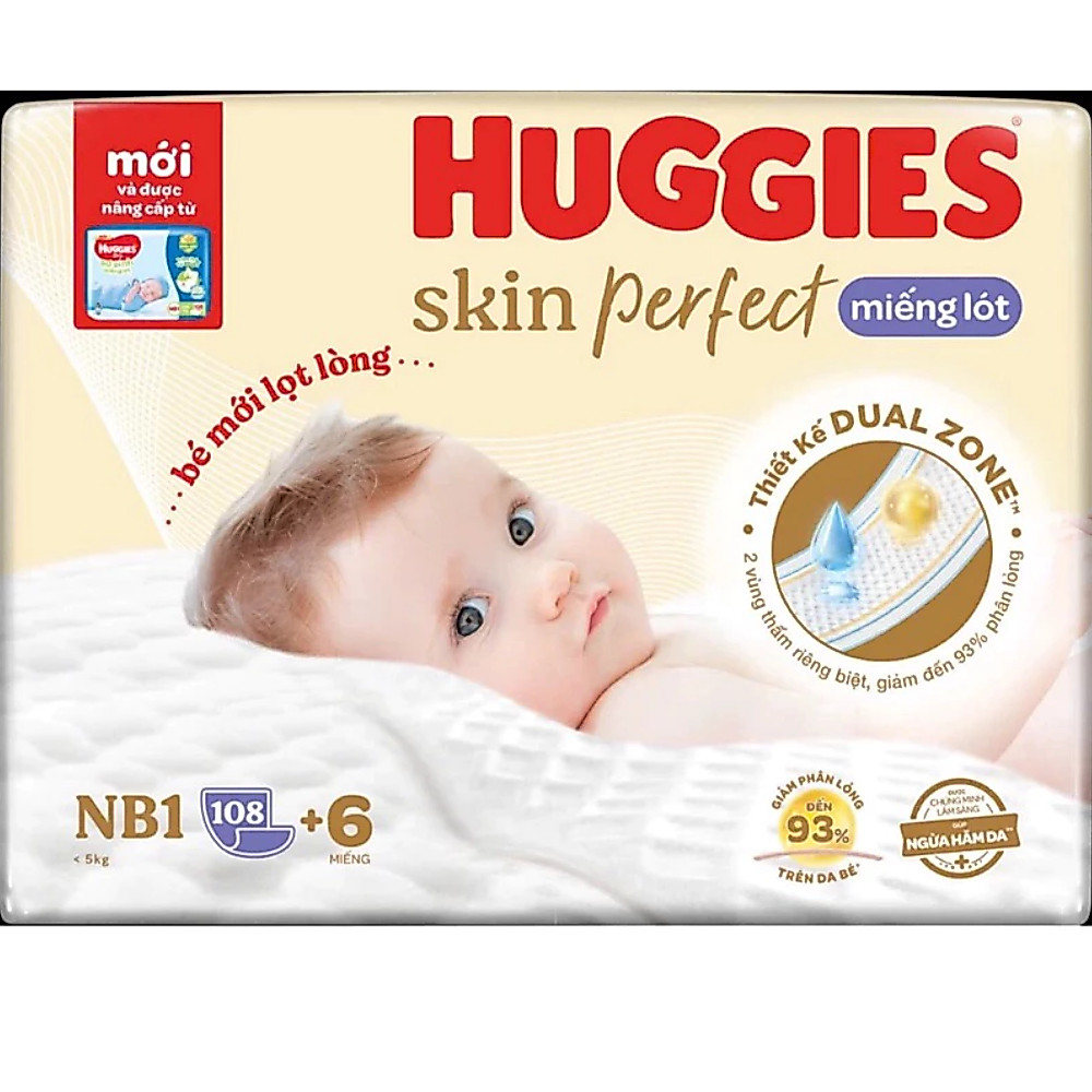 Miếng lót sơ sinh HUGGIES NB1 108 miếng