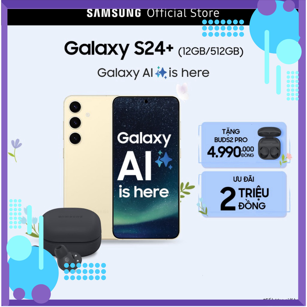 Store  Điện Thoại Samsung Galaxy S24+ 12GB/256GB - Tặng Kèm Đồng Hồ Galaxy Watch FE/Watch4 (Màu Ngẫu