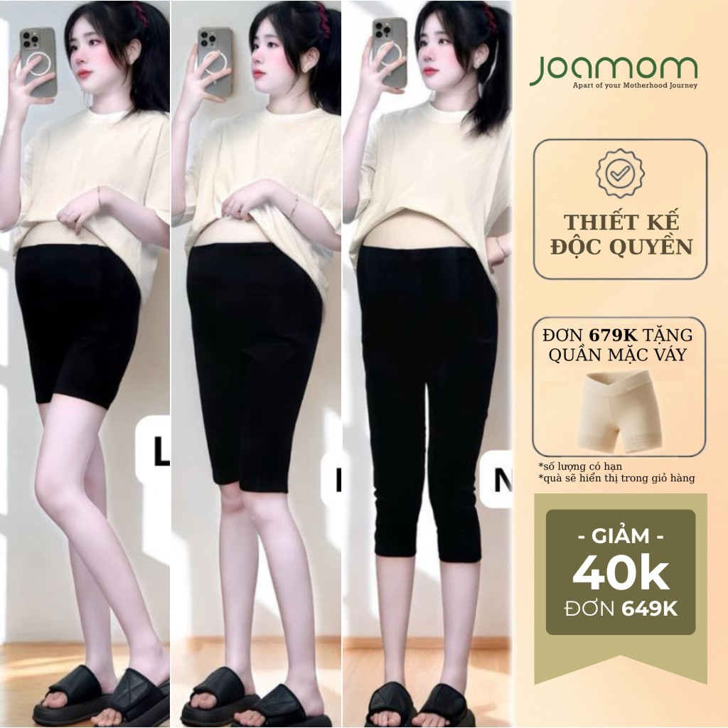 Quần Legging Bầu Hè Joamom Siêu Co Dãn Đủ Các Dáng Chất Mát Phù Hợp Trước Trong Và Sau Sinh Freesize
