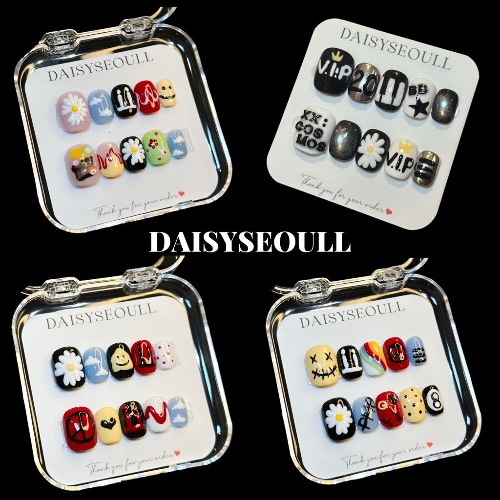[MÃ TỔNG HỢP] Nail box Gdragon BigBang form ngắn vẽ hoa cúc DAISY NAIL-KHÔNG KÈM HỘP