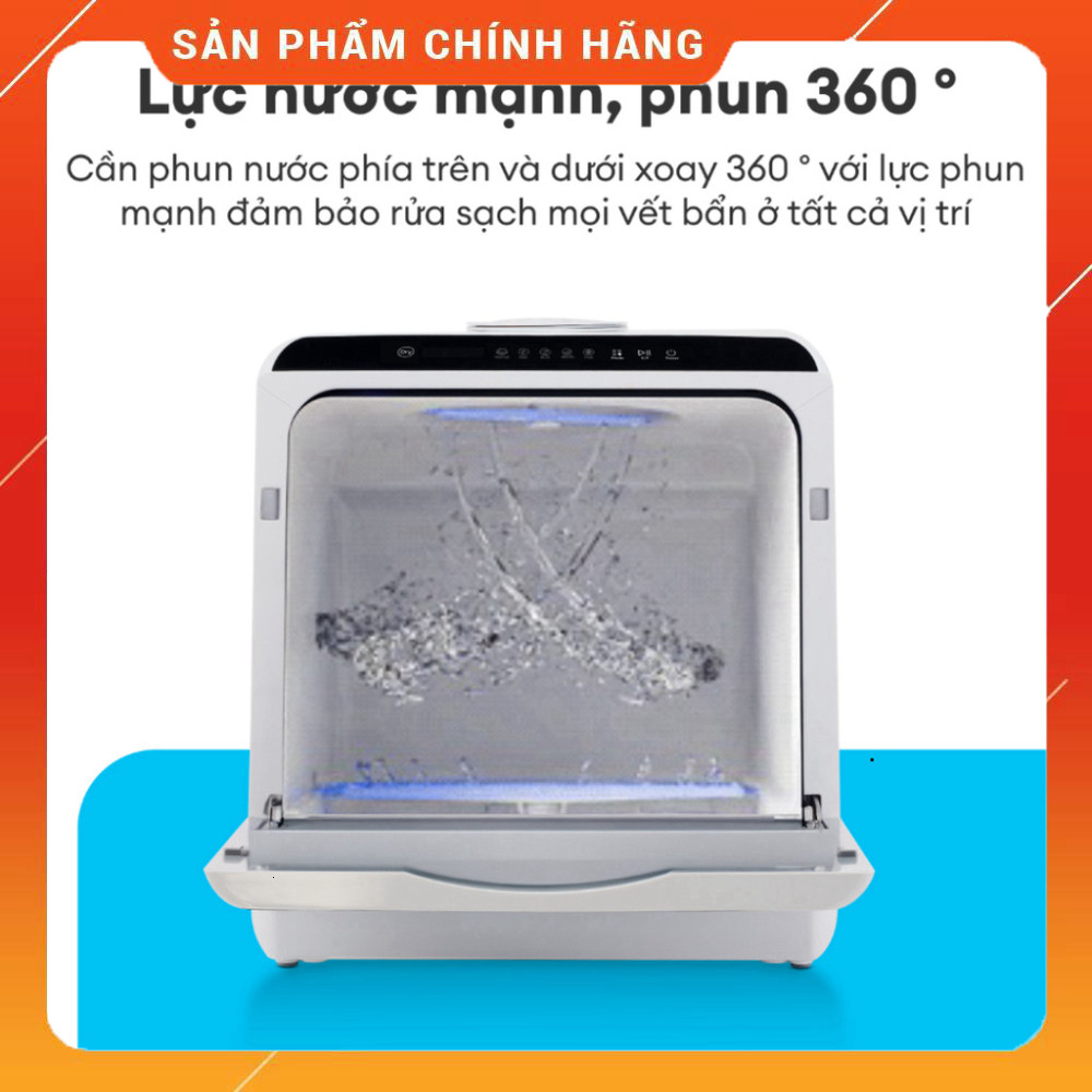 IB đặt hàng Máy Rửa Chén Để Bàn KOCHI 6 Bộ Chén Đĩa Không Lắp Đặt Rửa Nóng Sấy Khử Trùng Tiết Kiệm Đ
