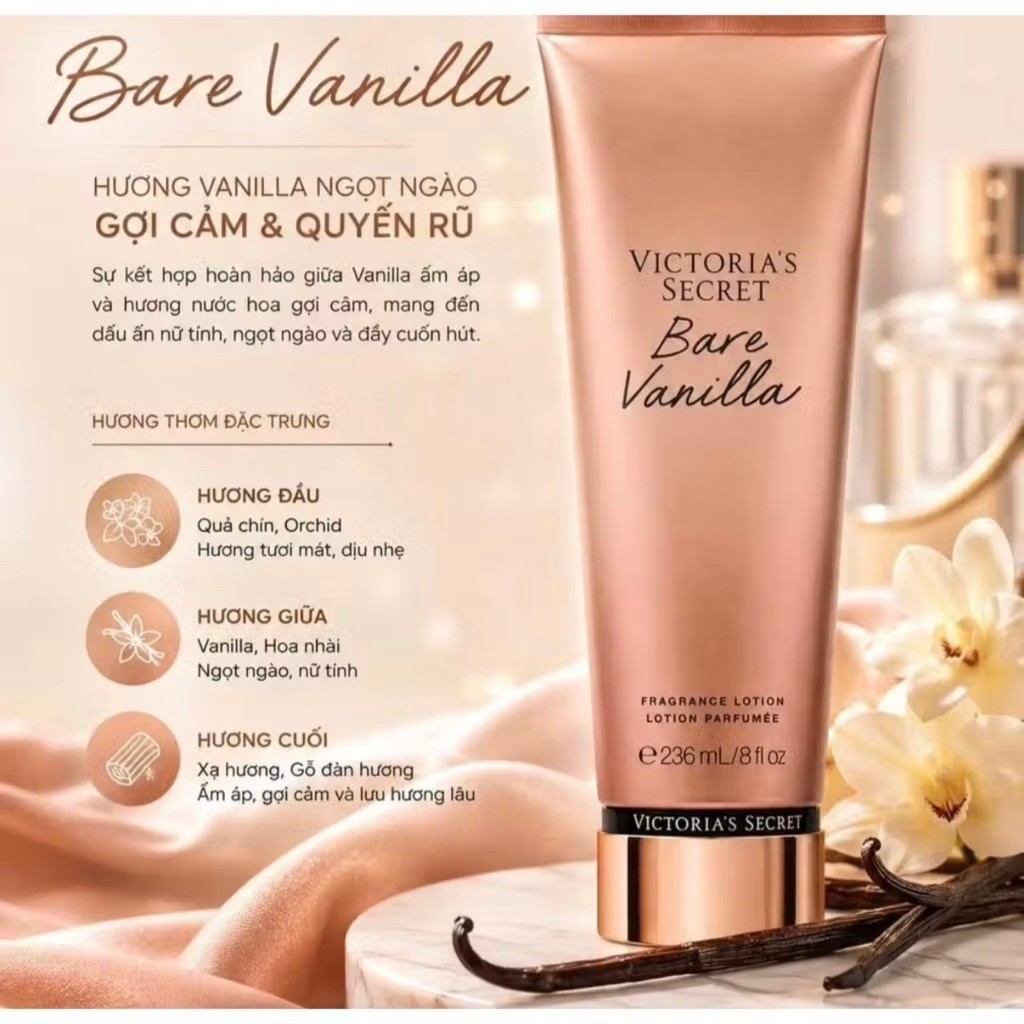 Sữa dưỡng thể Victoria's Secret Bare Vanilla Body Lotion