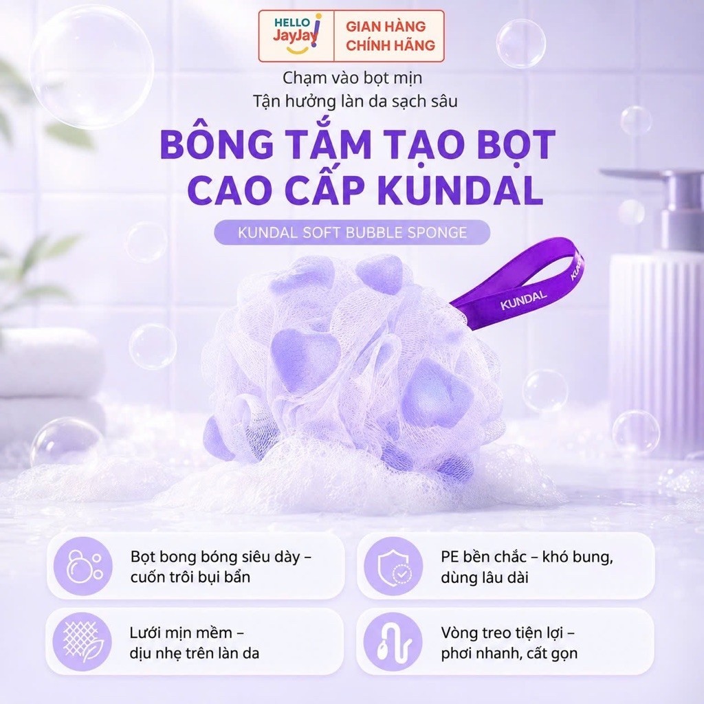 Bông tắm tạo bọt Kundal