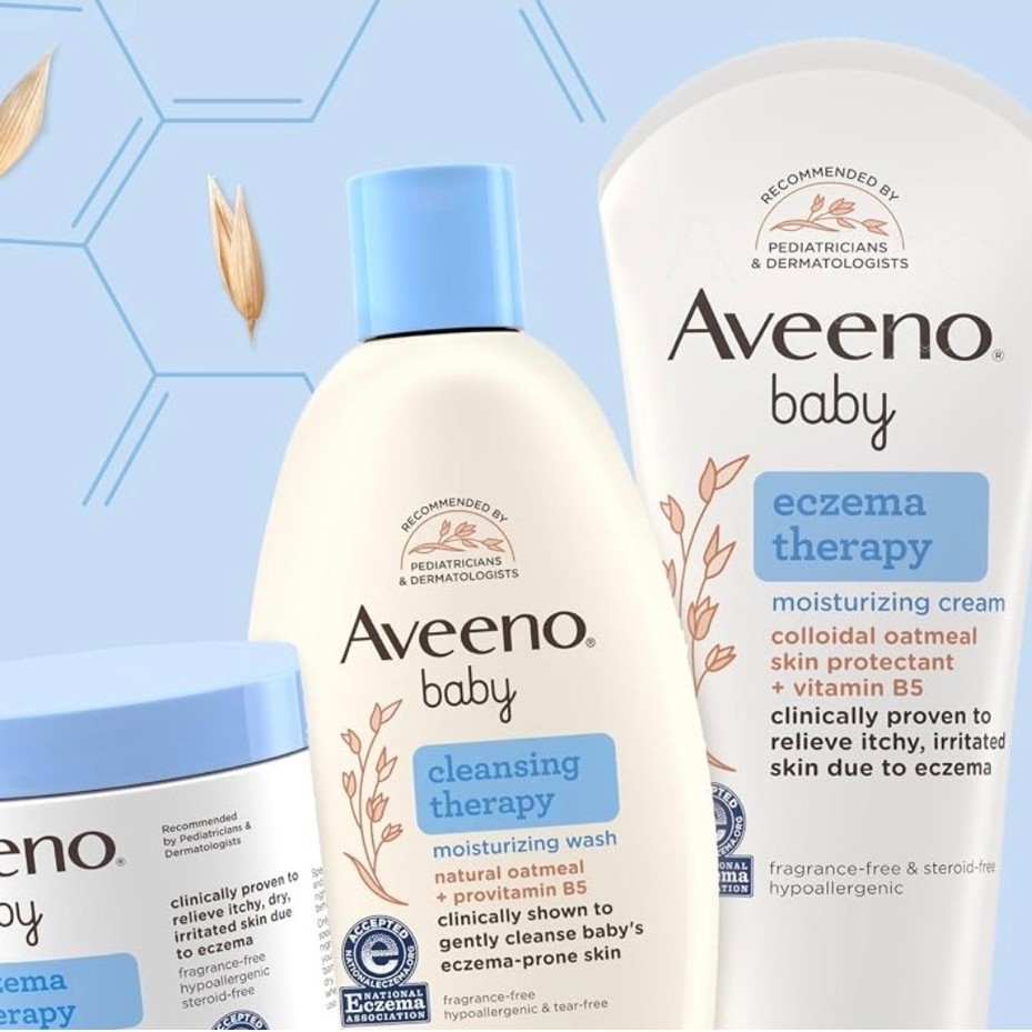 Bộ sản phẩm dưỡng ẩm cho bé viêm da cơ địa Aveeno Baby Eczema Therapy (Bill US, date xa)