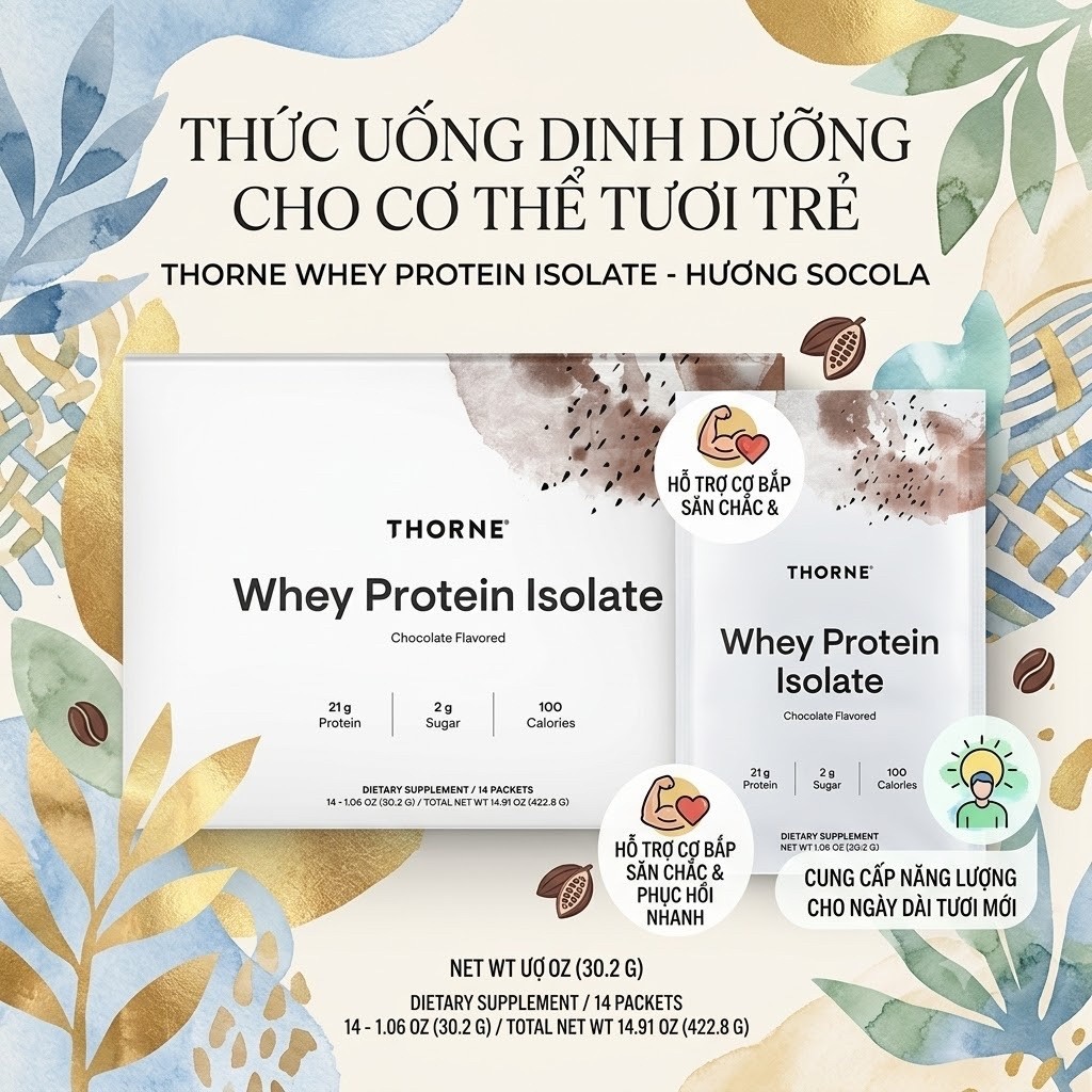 12/2026 Thorne Whey Protein Isolate Mỹ (BAY AIR - ĐỦ BILL)