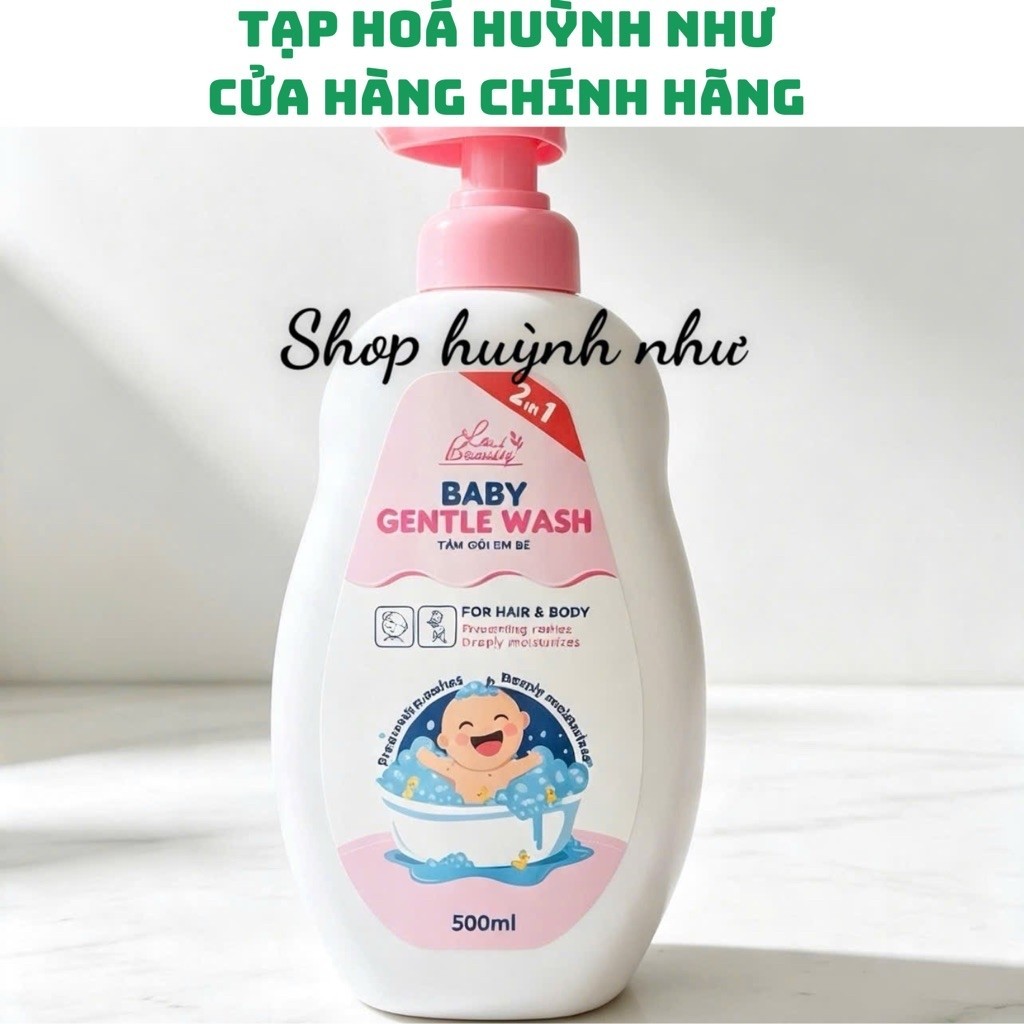 [CHÍNH HÃNG]Sữa tắm gội em bé Gentle Wash 500ml La Beauty giảm và ngăn ngừa rôm sảy, hăm da