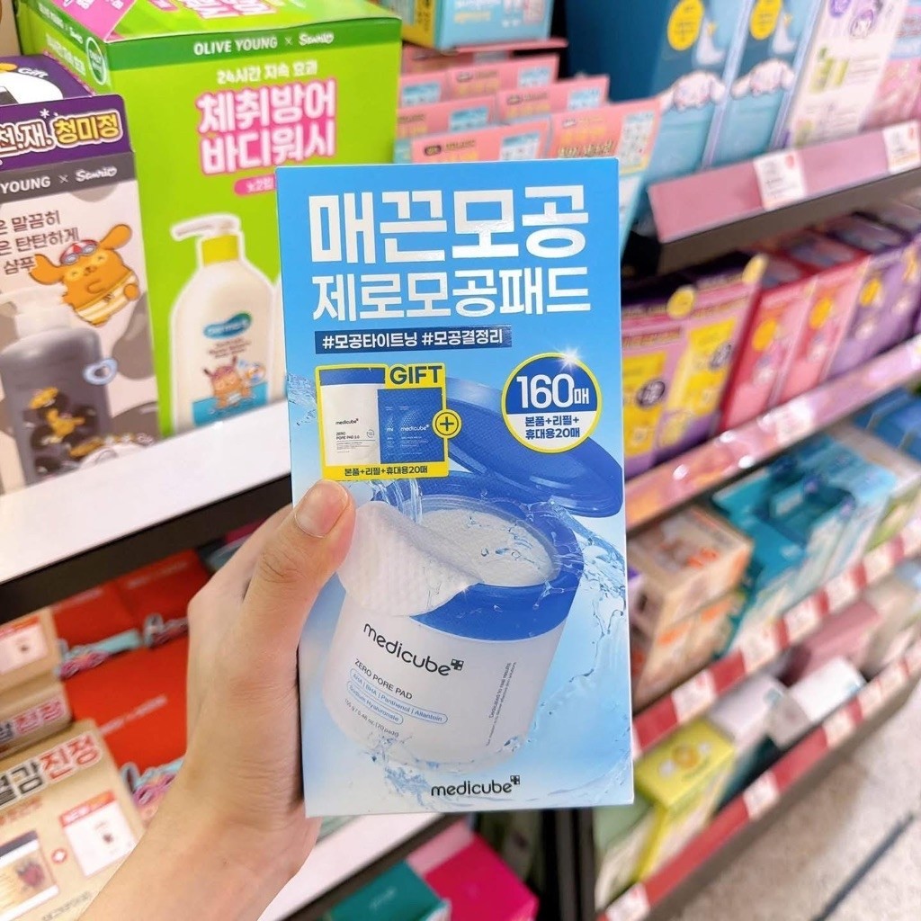 [Bill Olive young] [OLIVE YOUNG]SET Toner pad Thu Nhỏ Lỗ Chân Lông, sạch da Medicube ZERO PORE PAD 2
