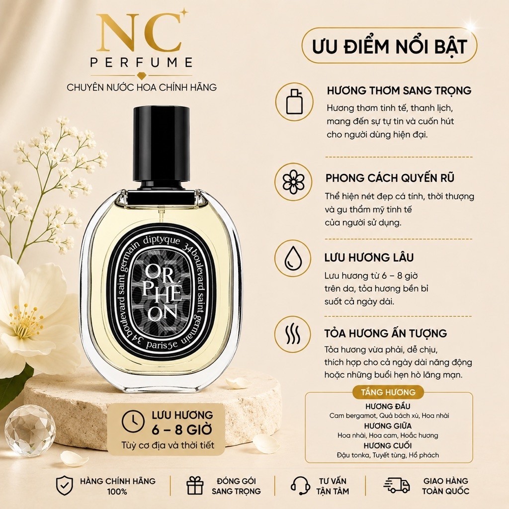 Nước Hoa Unisex Diptyque Orphéon EDP 10ml - NC Perfume