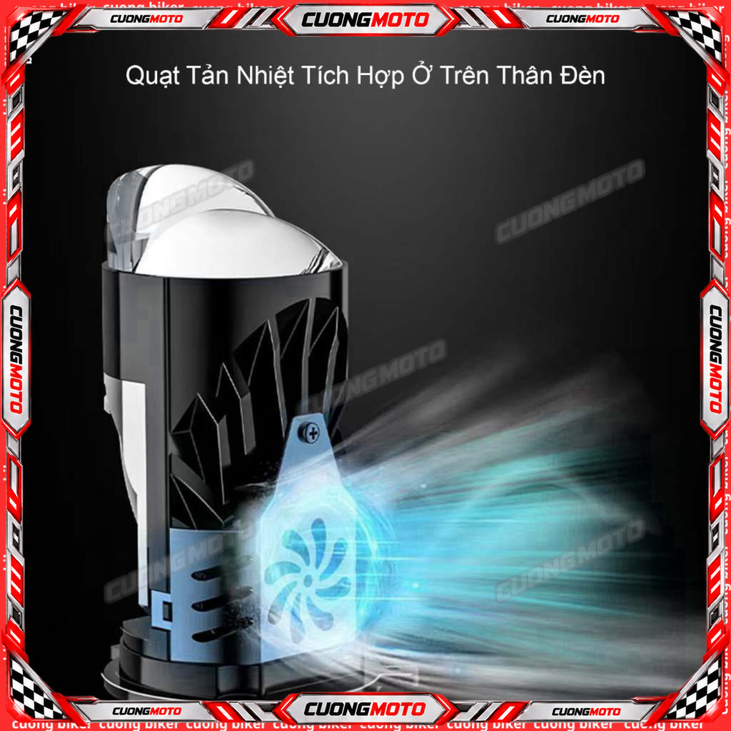 đèn bi led mini h4 v22 pro mẫu mới 2026 lắp cho wave sirius exciter future vision.. cuongmoto