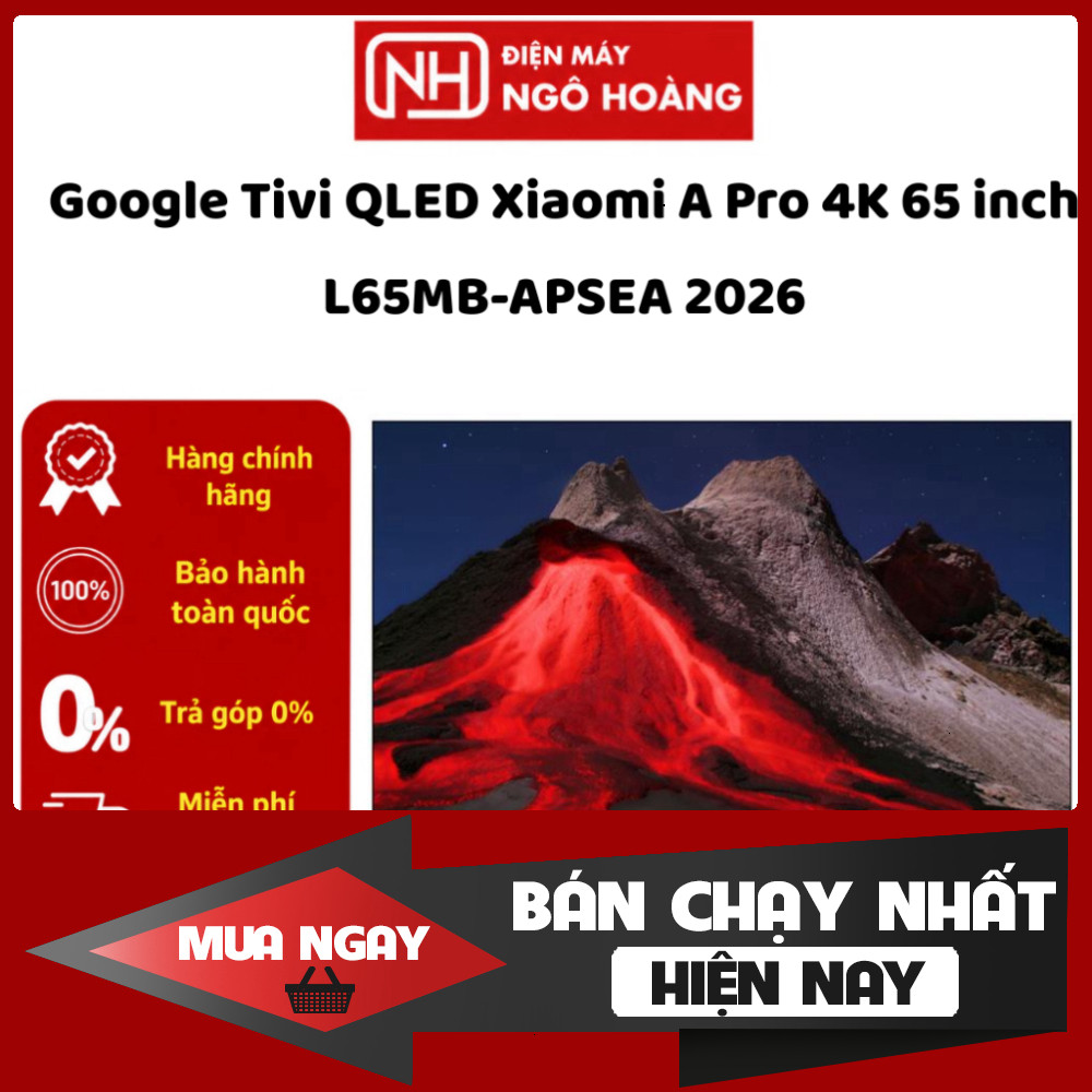 Tivi QLED Xiaomi A Pro 4K 65 inch L65MB-APSEA 2026 Chính Hãng Màn Hình Sắc Nét Google TV