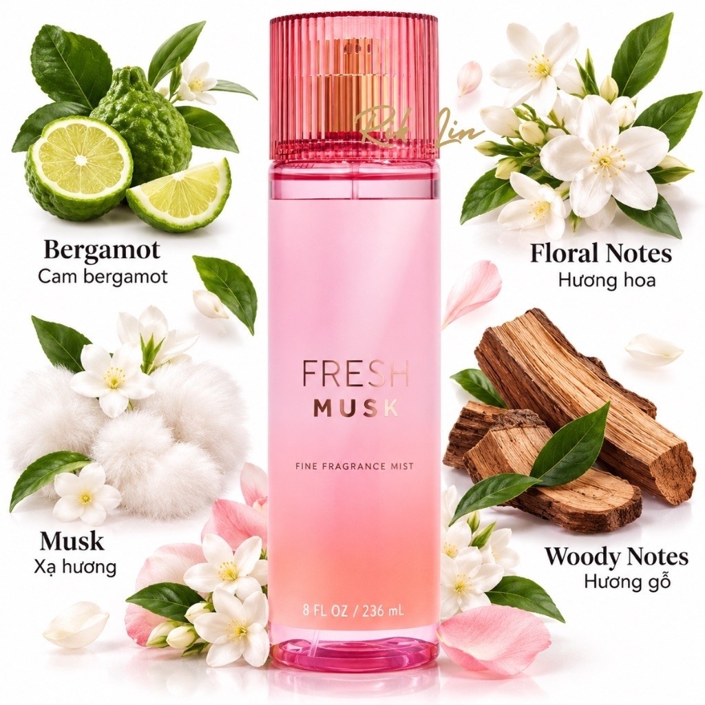 FRESH MUSK | WARM MUSK | FRUITY MUSK |GINGHAM VIBRANT- Xịt Thơm Toàn Thân USA