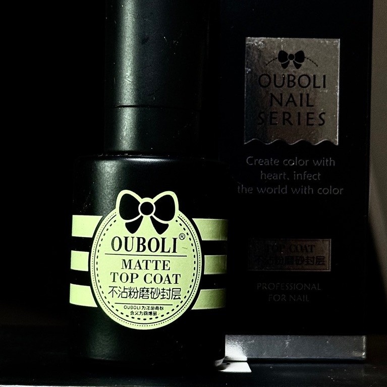 OUBOLI Matte Top Coat – Top Lì Nail Hiệu Ứng Mờ, Phủ Hoàn Thiện Móng Gel.