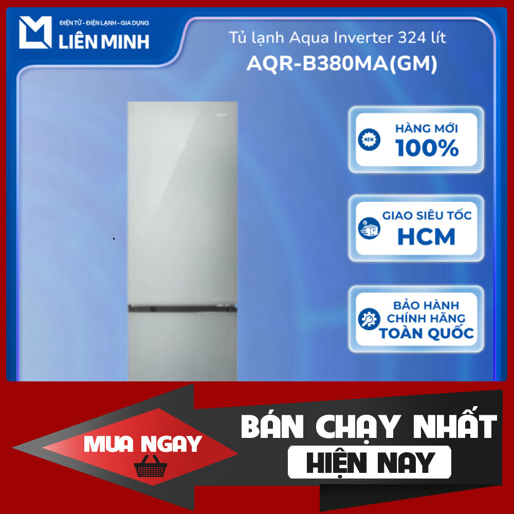 Tủ Lạnh Aqua Inverter 292L / 324L Model AQR-B350MA(GM) AQR-B380MA(GM) AQR-B360MA(SLB) Tiết Kiệm Điện