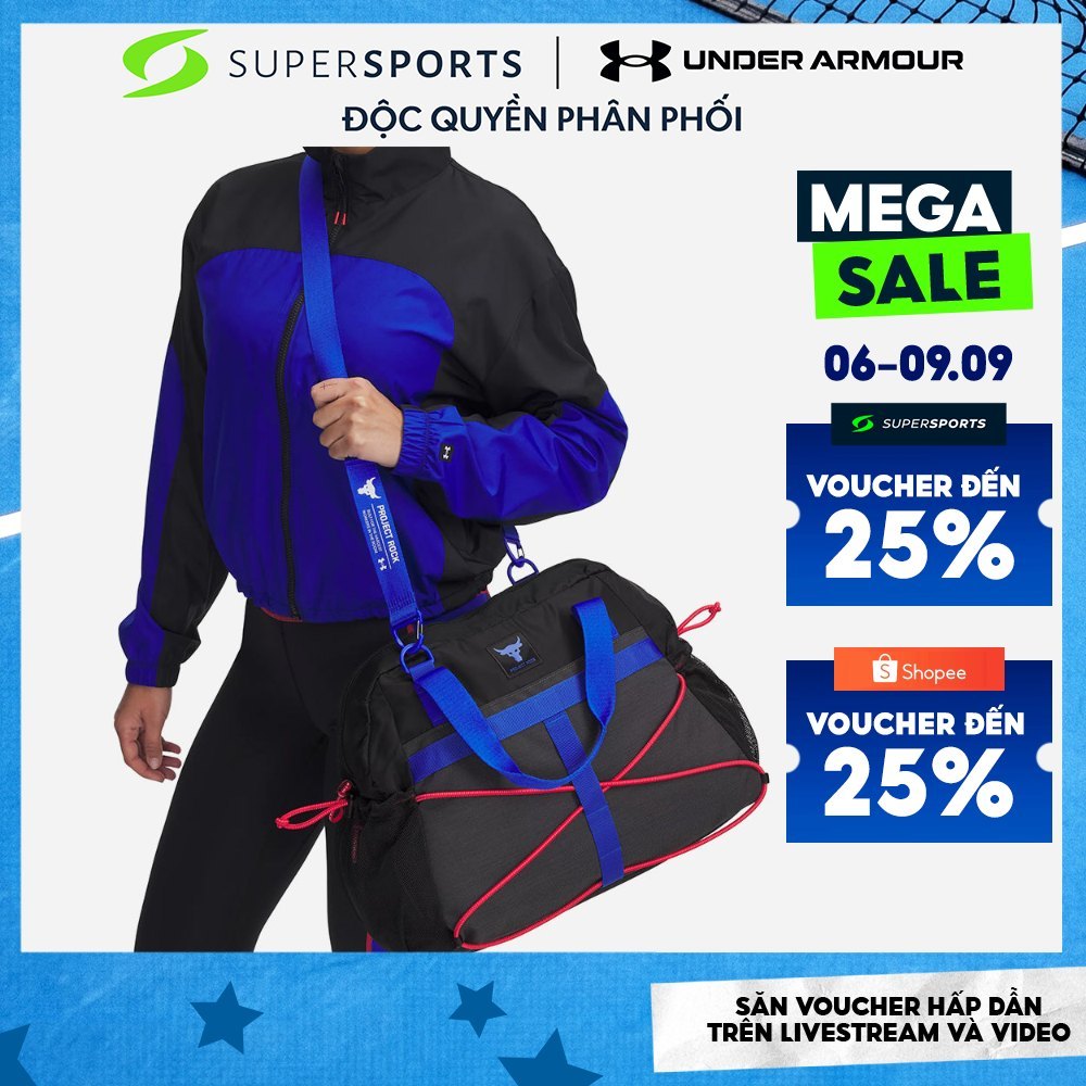 Túi Trống Thể Thao Nữ Under Armour Project Rock Small - Đen - 1376458-003