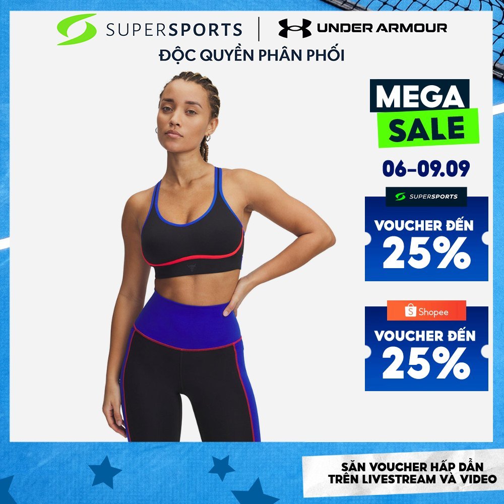Áo Bra Thể Thao Nữ Under Armour Project Rock - Đen - 1389698-001