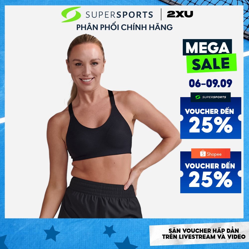 Áo Bra Nữ 2XU Aero Medium Impact - Đen - WR6347a-BLK/BLK