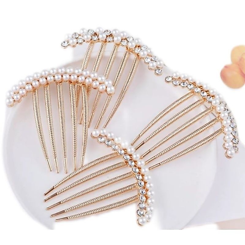 Lược Cài Tóc Nữ, Lược Cài Tóc Nữ Hàn Quốc Đính Ngọc Trai Giả , Lược Cài Tóc Nữ Đơn Giản Mà Sang Trọn