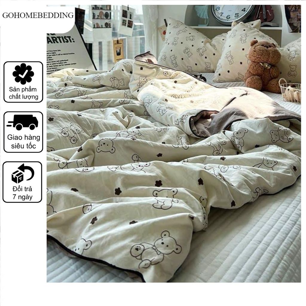 Chăn Hè Cotton Đũi Hàn Quốc  1m8x2m Mềm Siêu Mát Lạnh Mùa Hè hàng nhập khẩu loại 1