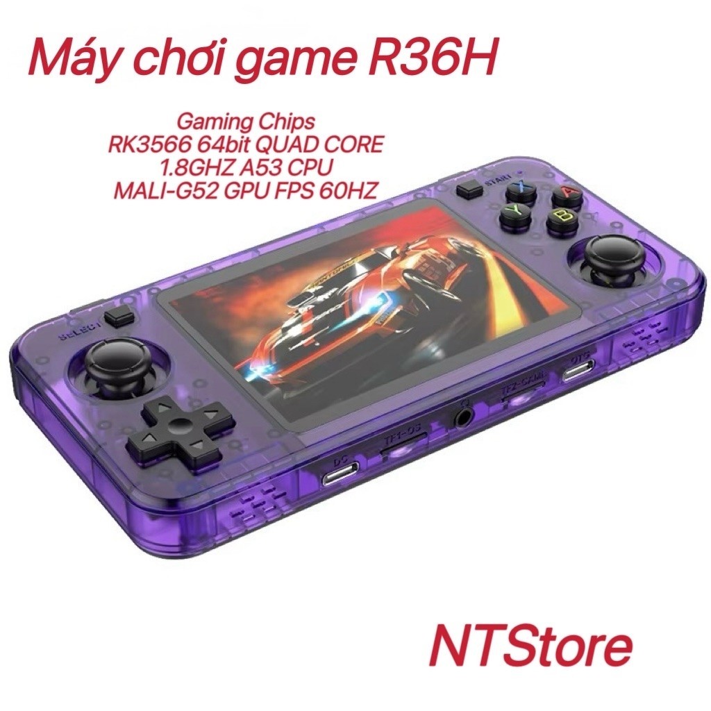 Máy chơi game cầm tay retro R36H kèm thẻ 64gb sẵn game