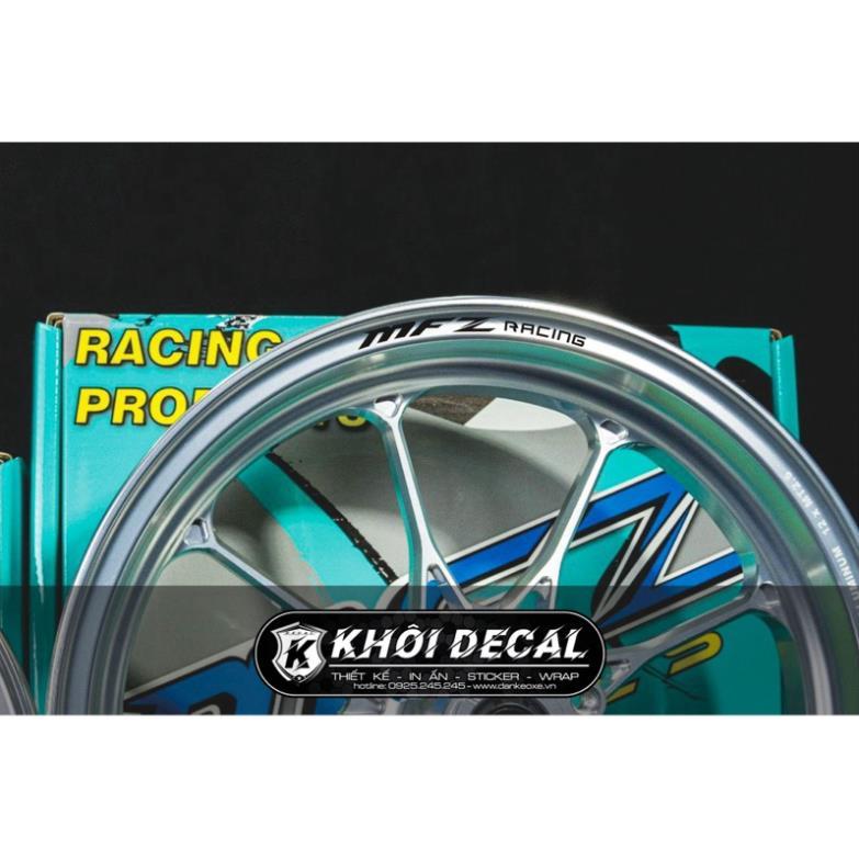 Tem dán mâm xe MFZ racing (bộ 4 chữ như hình mẫu) siêu thị tem xe