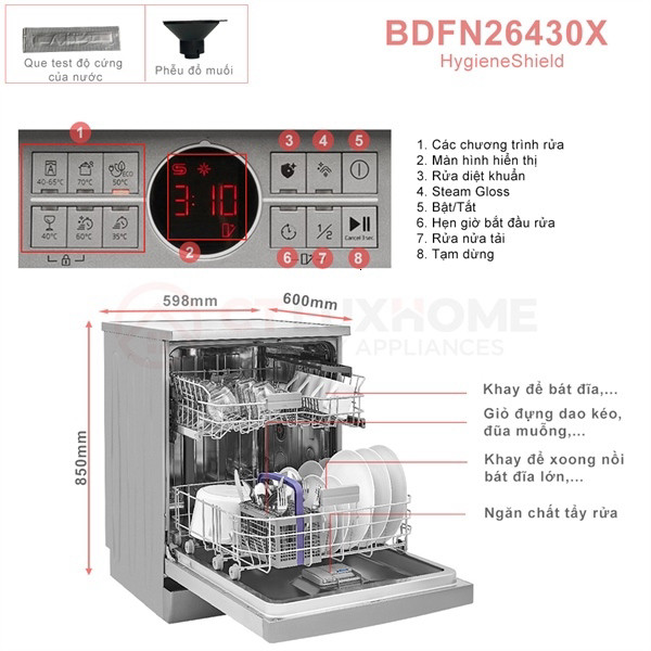 Nhắn shop đặt hàng  Máy Rửa Chén Beko BDFN26430X - Điện Máy Kho Rẻ Giao nhanh.