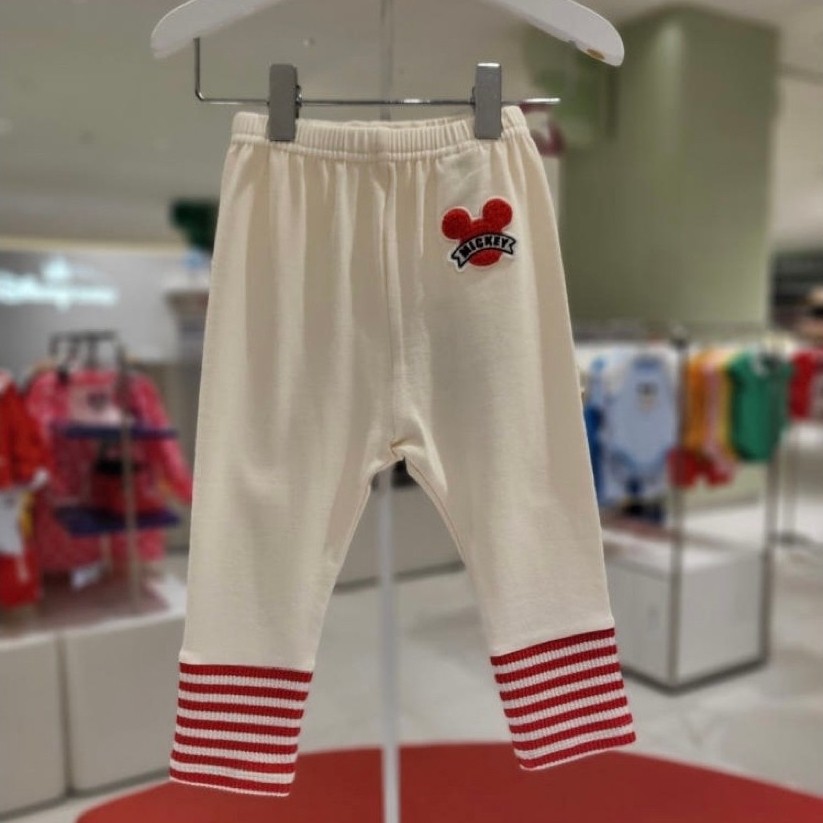 Quầ legging cotton kem phối sọc Agabang xuất Hàn dư xịn [size 100]