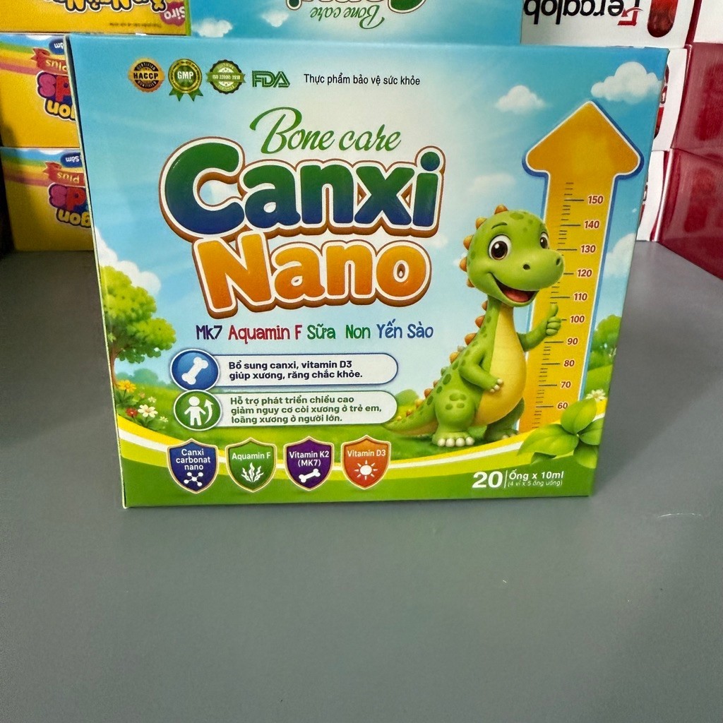 BONE CARE CANXI NANO MK7 AQUAMIN F Tăng chiều cao cho bé Magie B6 Plus  20 ống Bổ sung vitamin D3 K2