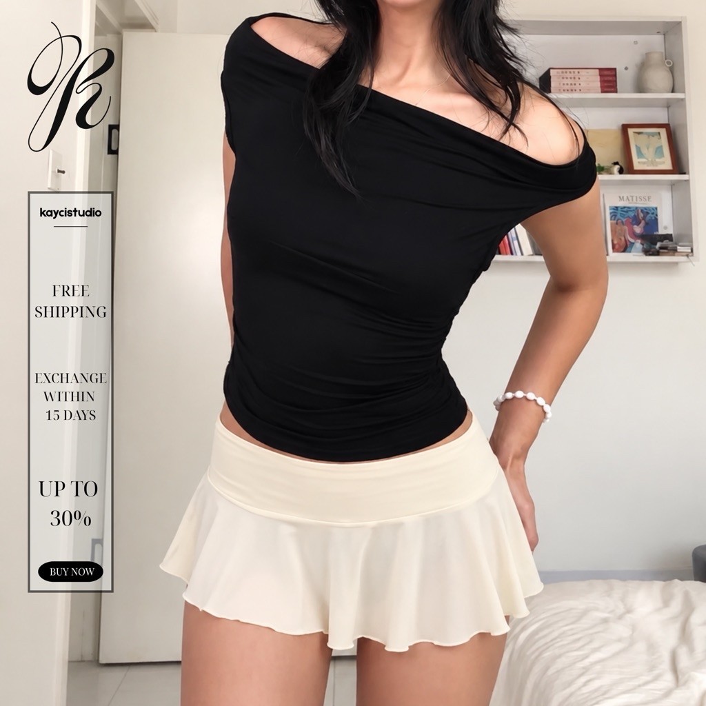 @𝐤𝐚𝐲𝐜𝐢.𝐬𝐭𝐮𝐝𝐢𝐨 Áo Trễ Vai Nữ Thun Borip Cotton Mềm Mịn Mặc Được Nhiều Kiểu A115