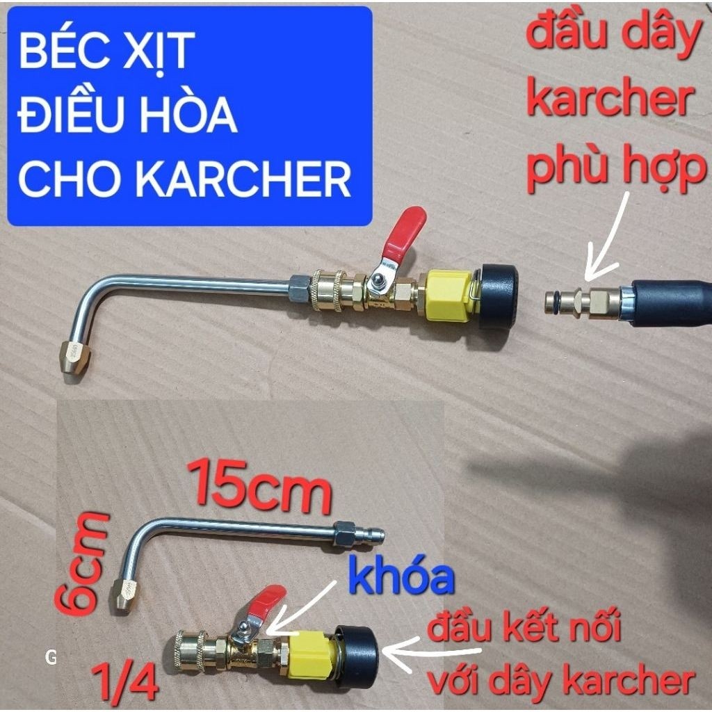 béc xịt điều cho máy karcher,  súng rửa xe cho máy rửa xe karcher,  đầu nối ren 22 với đầu dây karch