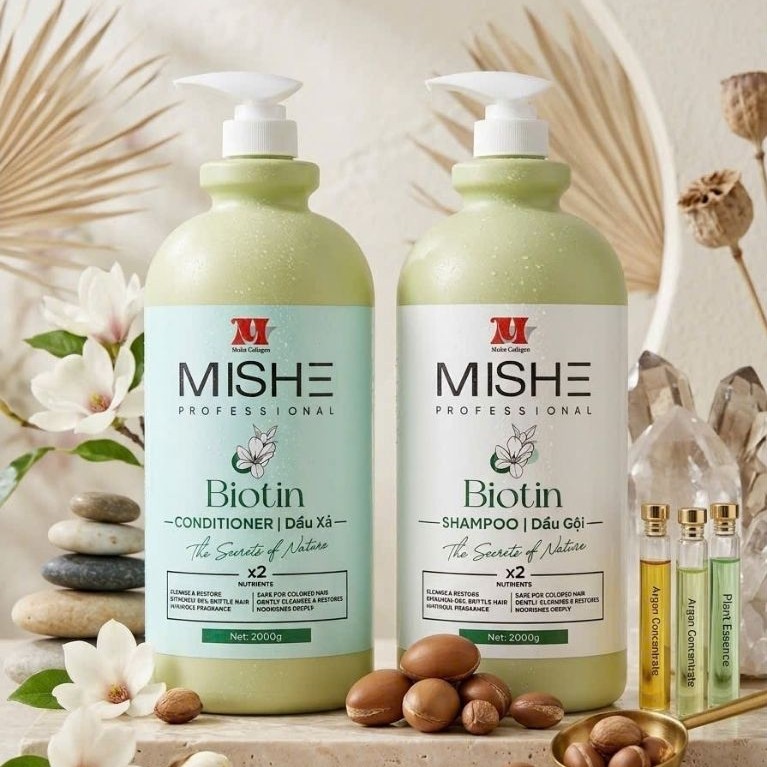 DẦU XẢ BIOTIN MISHE MỀM MƯỢT, PHỤC HỒI TÓC 2000ML