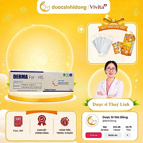 [ CHÍNH HÃNG ] Kem Bôi Mụn Derma For -HG Cho Làn Da Sạch Mụn (Tuýp 15 g)