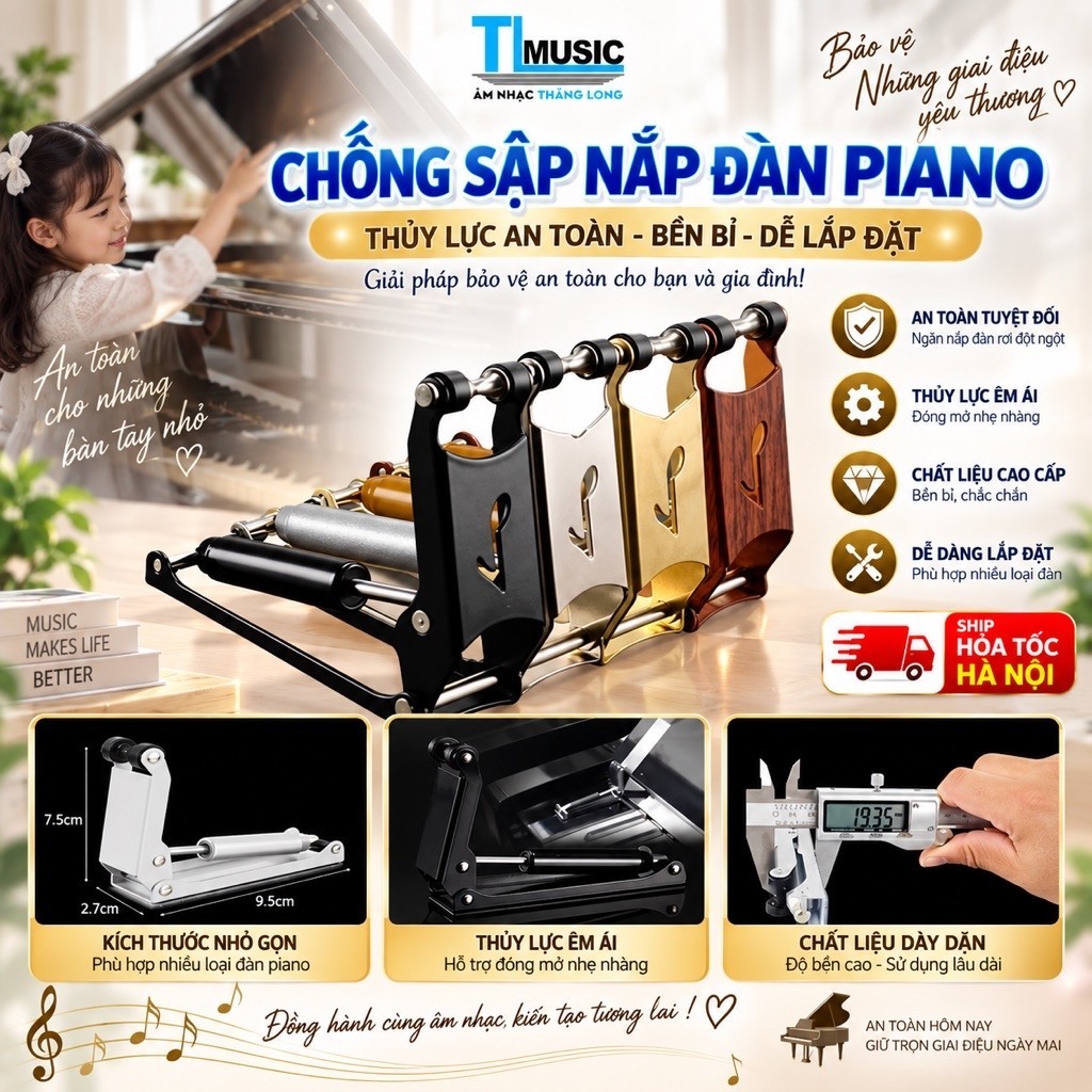 Chống sập nắp đàn piano cơ ( thủy lực nắp piano )