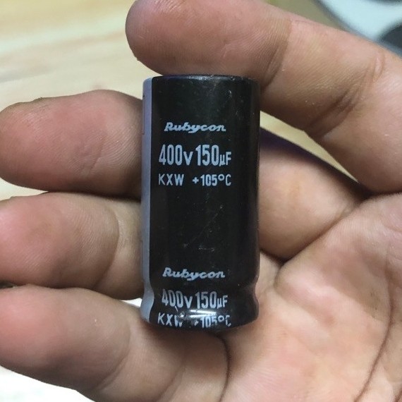 Tụ Rubycon 400v 150uF tháo máy chân vuông còn tốt
