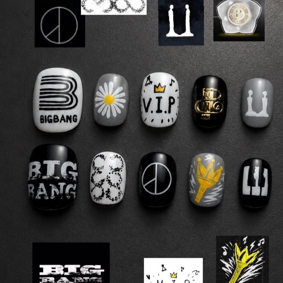 334 Nail BIGBANG Nail box thiết kế STAR Y2k , mẫu nail GDRAGON , nail mắt mèo