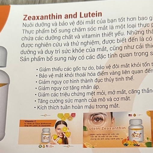 Zeaxanthin and Lutein