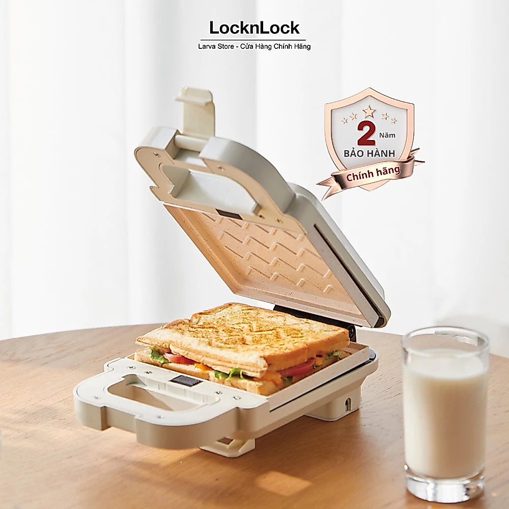 Máy Làm Bánh Kẹp LocknLock Bianco Sandwich Maker EJB126IVY Màu ngà